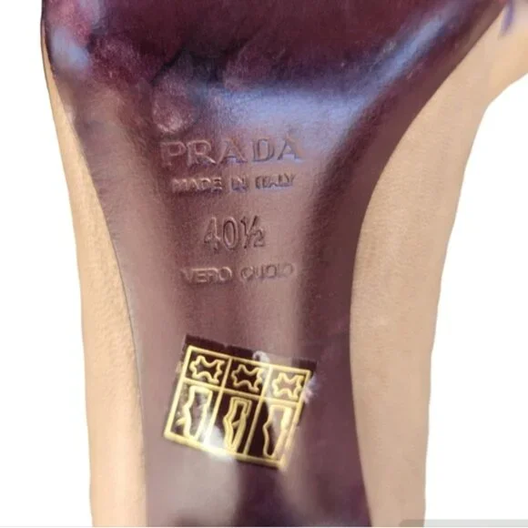 Prada Leather Floral Print Pumps size 40 1/2 EU - Picture 7 of 10